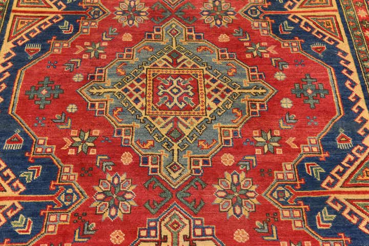6' 7 x 10' 1 Hand Knotted Kazak Rug