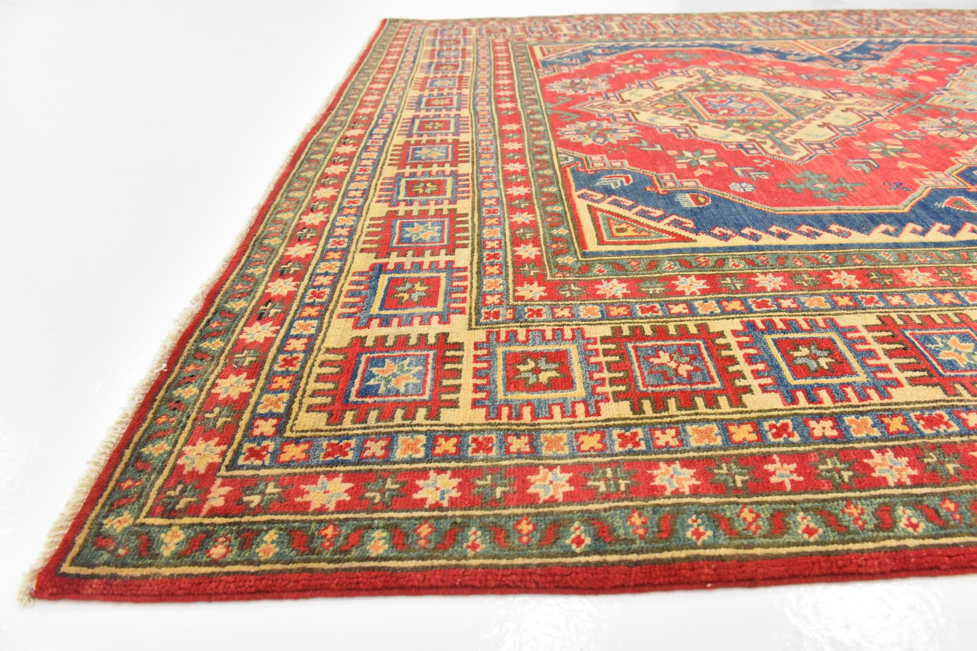 6' 7 x 10' 1 Hand Knotted Kazak Rug