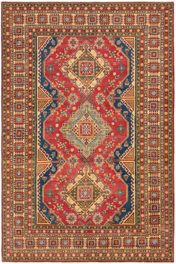 6' 7 x 10' 1 Hand Knotted Kazak Rug