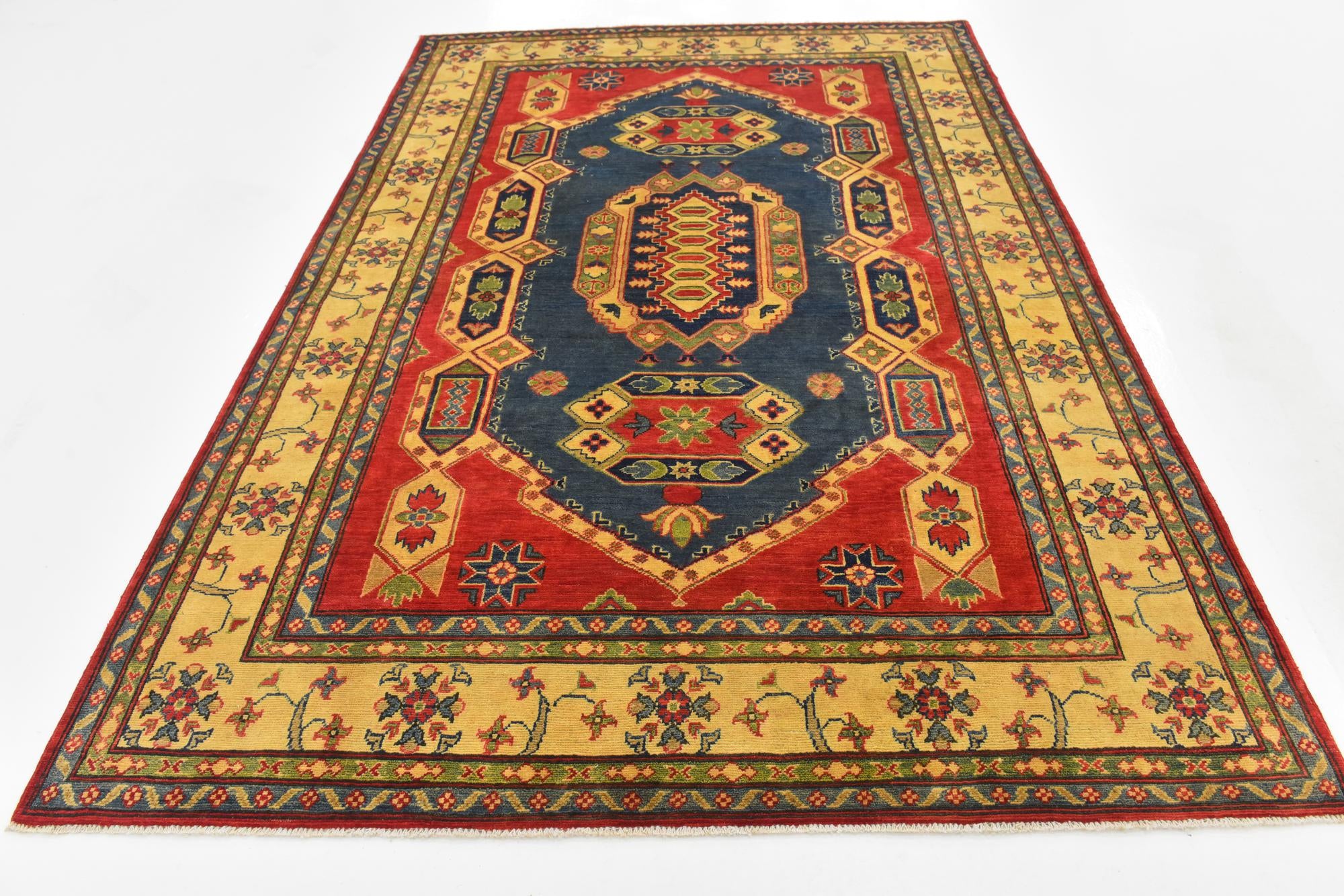 6' 3 x 9' 3 Hand Knotted Kazak Rug