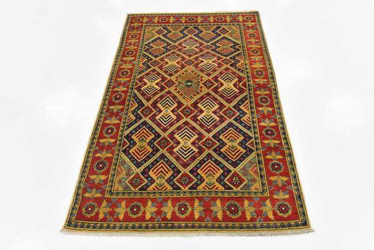 Detail image of 3' 4 x 5' 5 Hand Knotted Kazak Rug