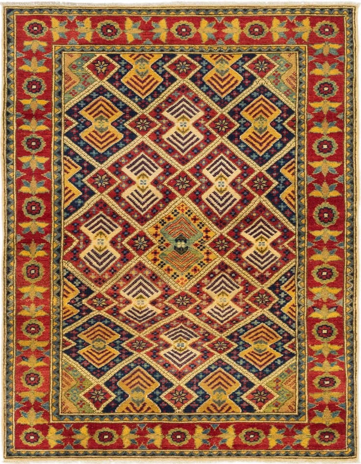 Detail image of 3' 4 x 5' 5 Hand Knotted Kazak Rug