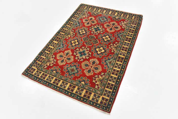 3' 4 x 4' 11 Hand Knotted Kazak Rug