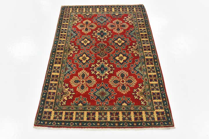 3' 4 x 4' 11 Hand Knotted Kazak Rug