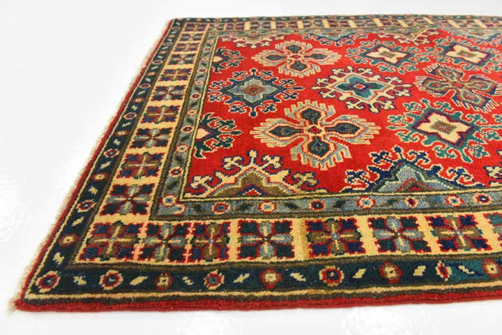 3' 4 x 4' 11 Hand Knotted Kazak Rug