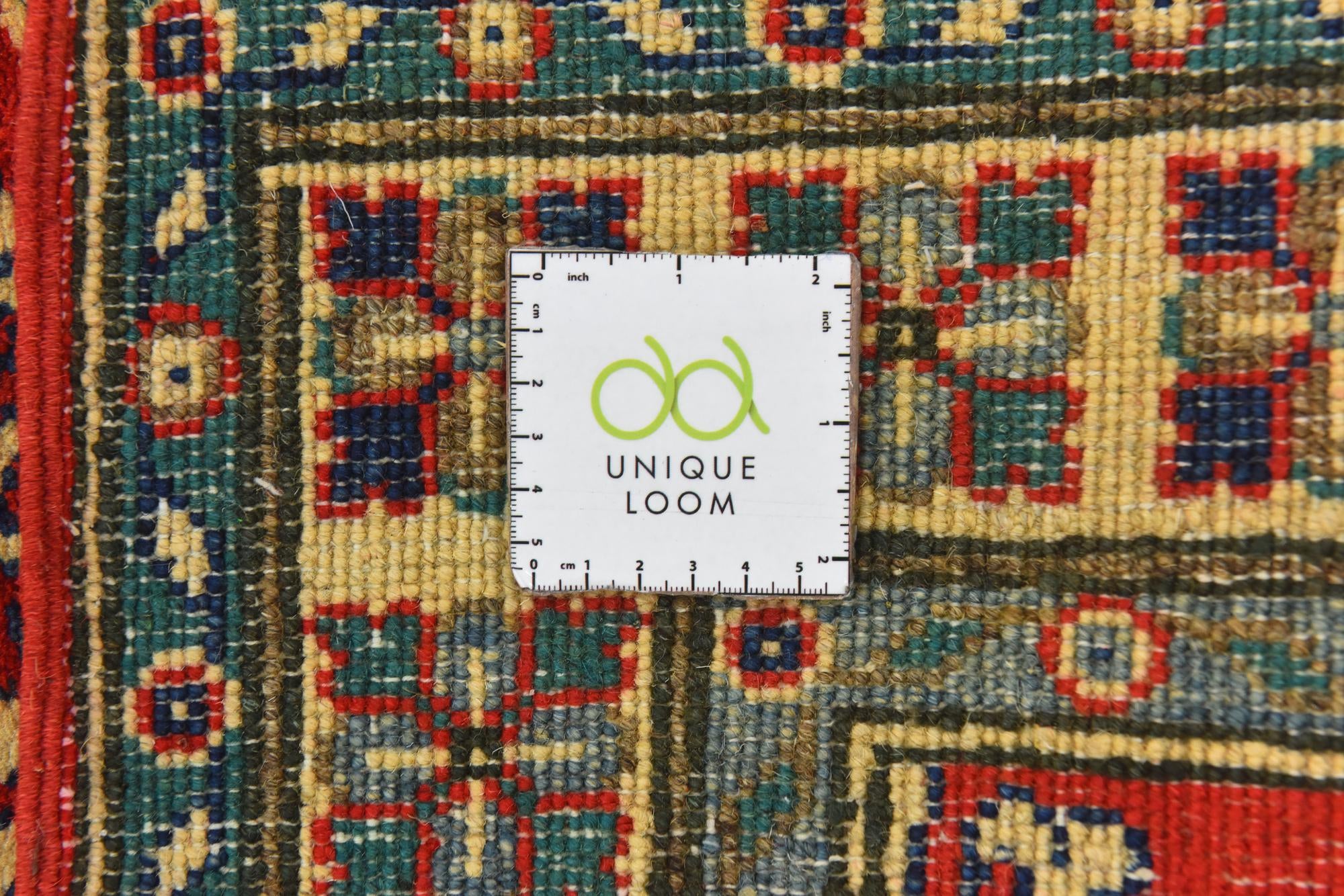 3' 4 x 4' 11 Hand Knotted Kazak Rug