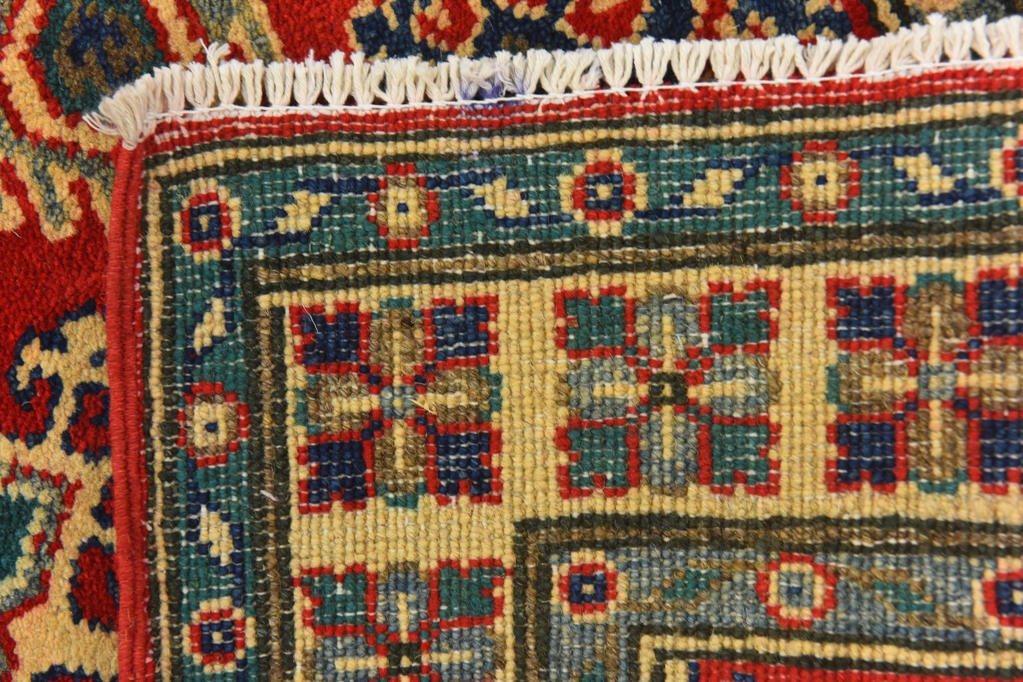 3' 4 x 4' 11 Hand Knotted Kazak Rug