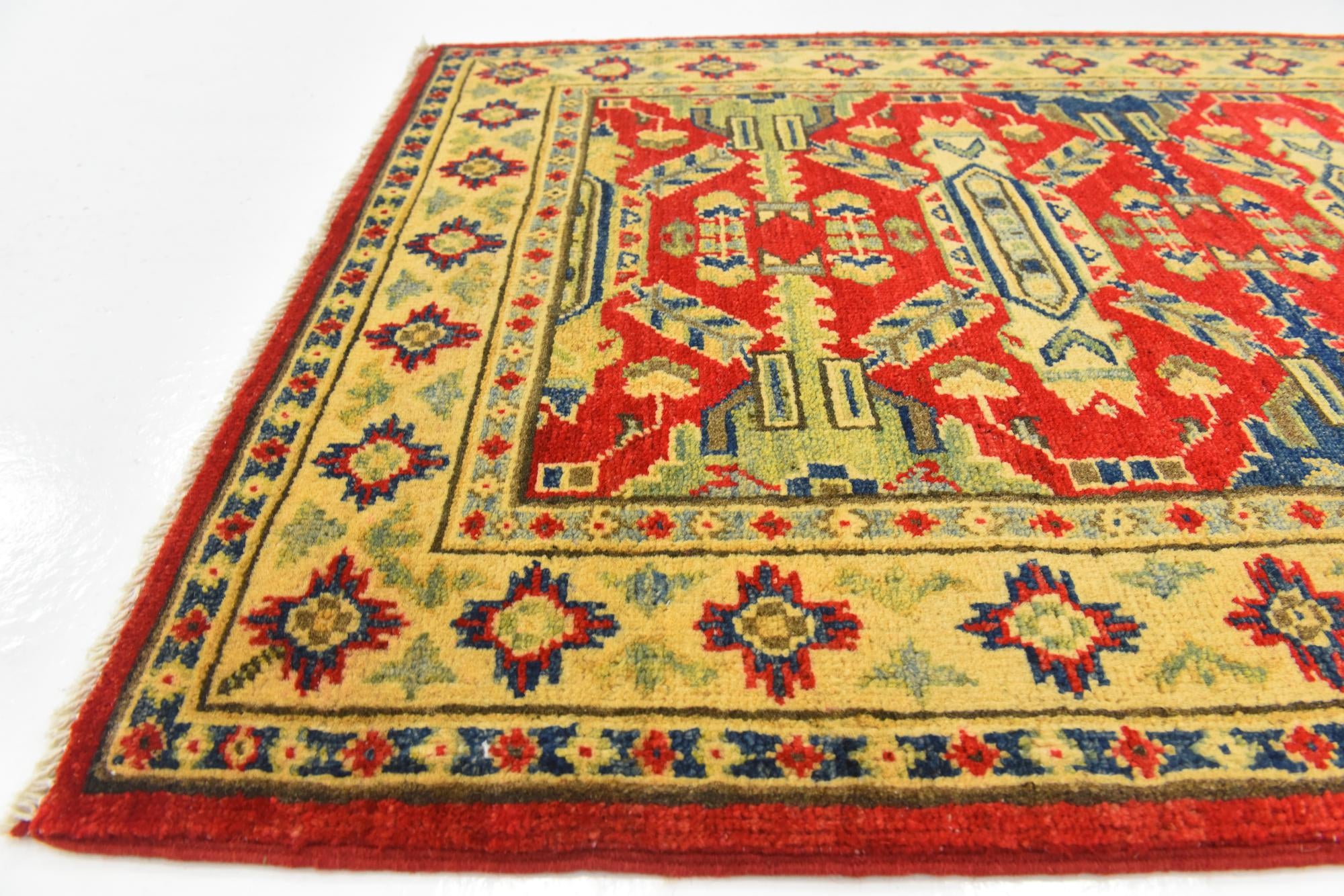 2' 8 x 4' Hand Knotted Kazak Rug