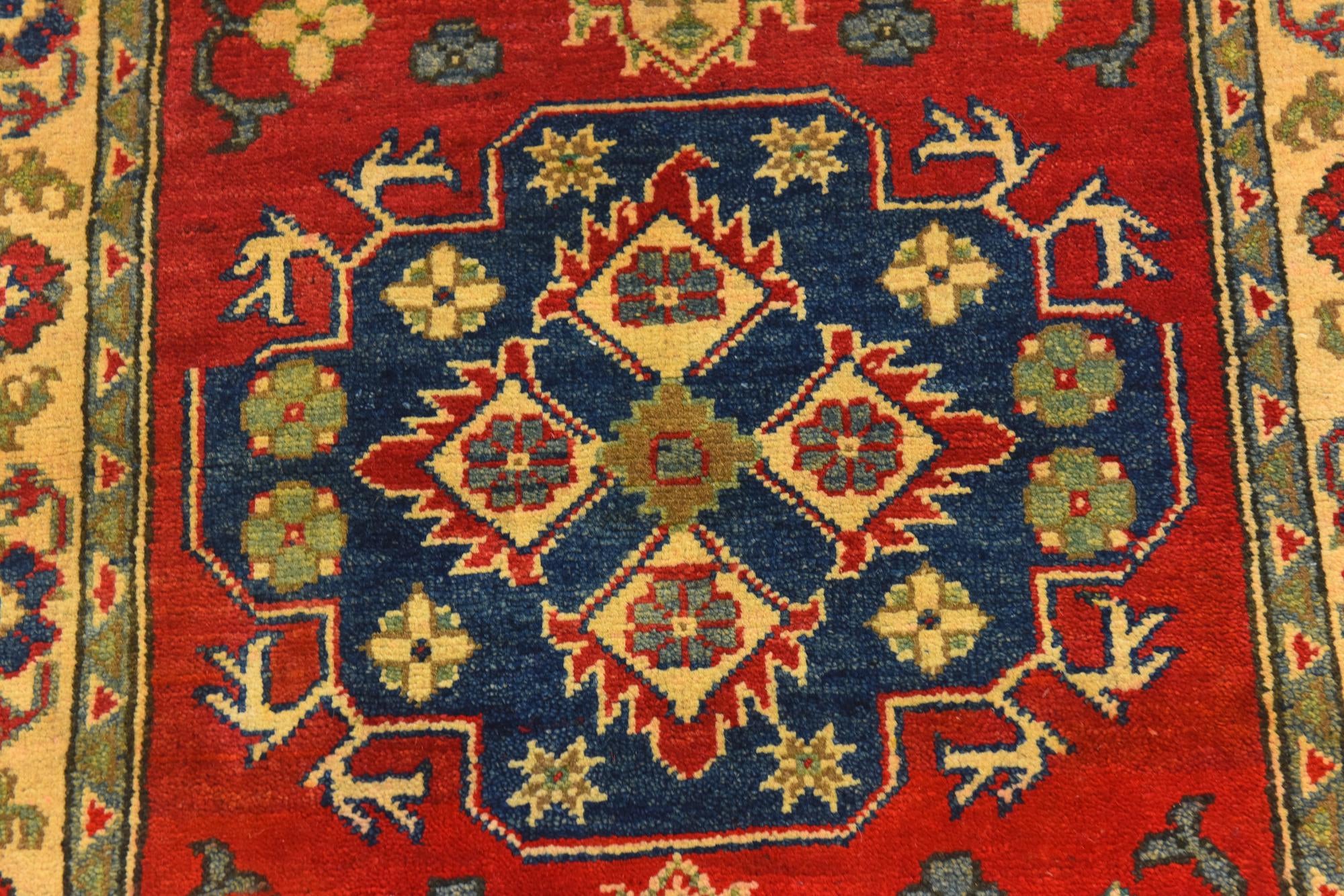 2' 8 x 4' Hand Knotted Kazak Rug
