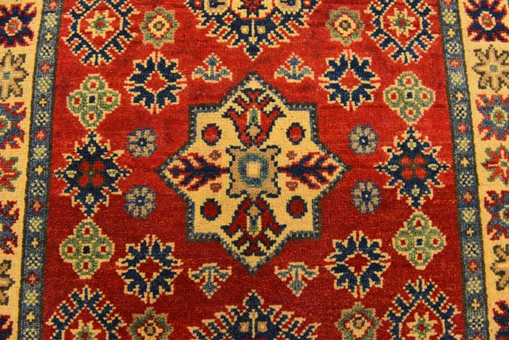 Detail image of 2' 8 x 4' 3 Hand Knotted Kazak Rug