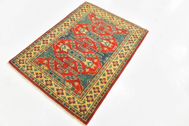 Detail image of 2' 10 x 3' 10 Hand Knotted Kazak Rug