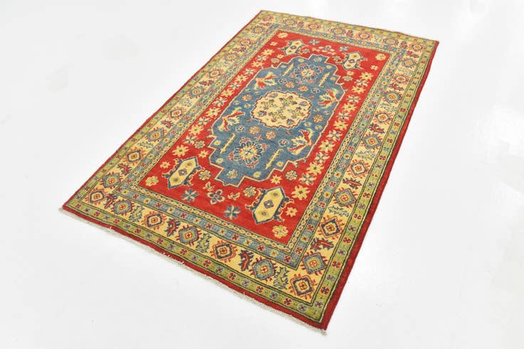 Detail image of 4' 1 x 6' 4 Hand Knotted Kazak Rug