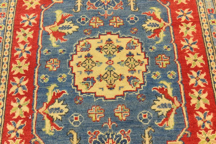Detail image of 4' 1 x 6' 4 Hand Knotted Kazak Rug