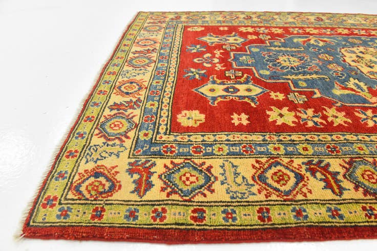 Detail image of 4' 1 x 6' 4 Hand Knotted Kazak Rug