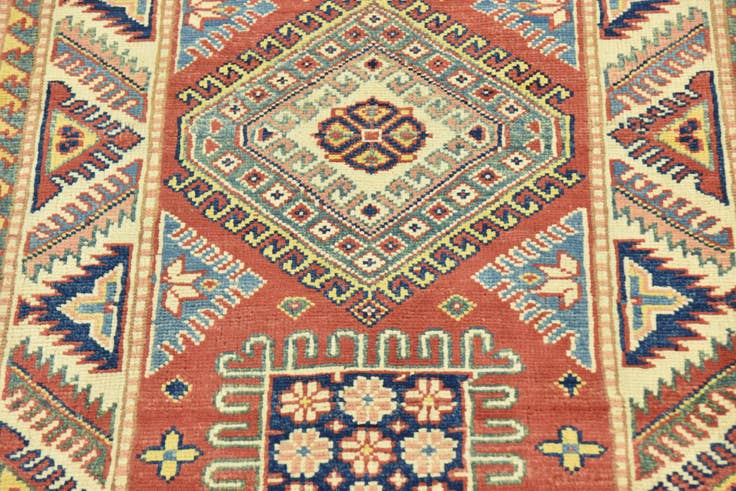 Detail image of 2' 9 x 4' Hand Knotted Kazak Rug