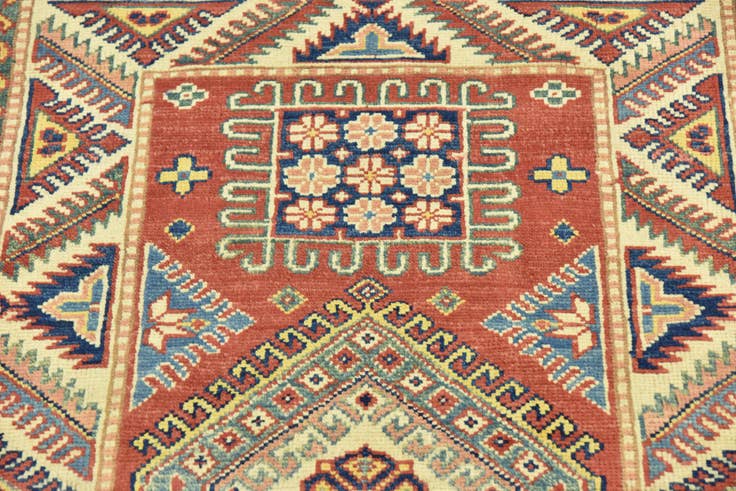 Detail image of 2' 9 x 4' Hand Knotted Kazak Rug