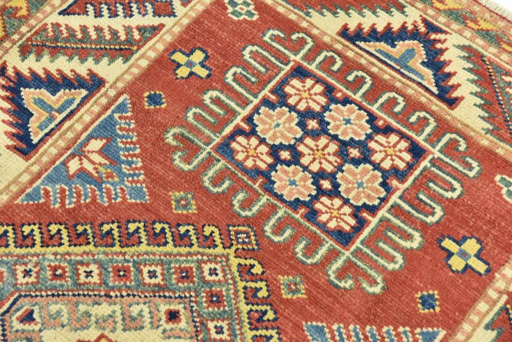 Detail image of 2' 9 x 4' Hand Knotted Kazak Rug