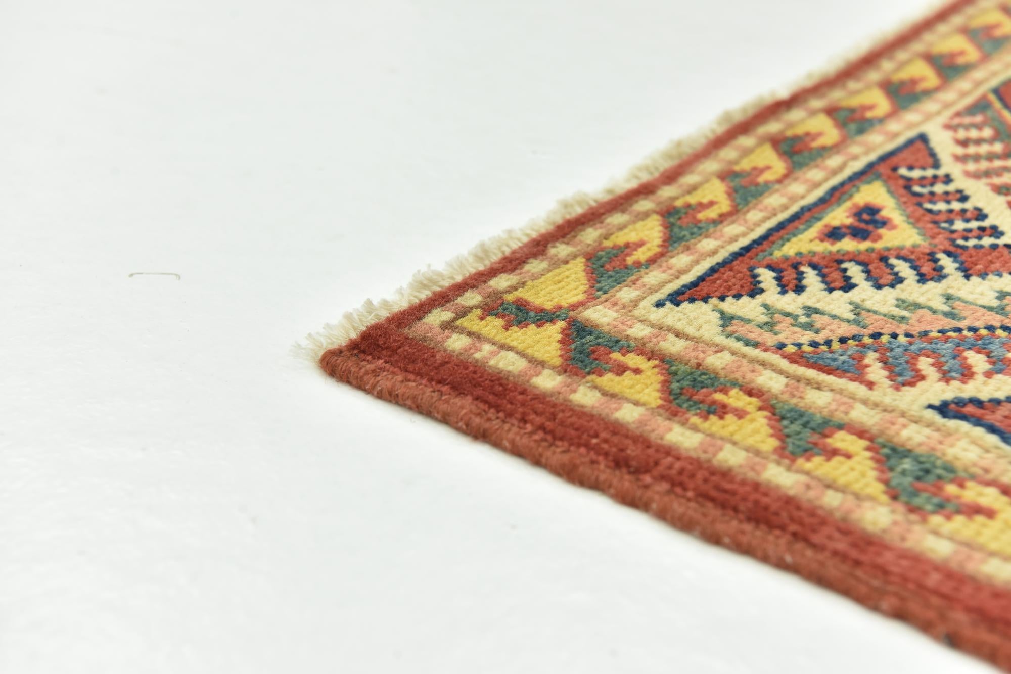 2' 9 x 4' Hand Knotted Kazak Rug