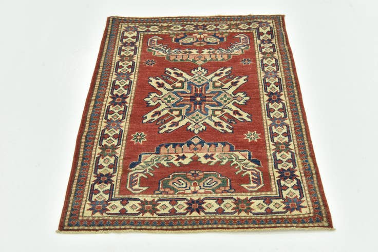 Detail image of 2' 9 x 3' 9 Hand Knotted Kazak Rug