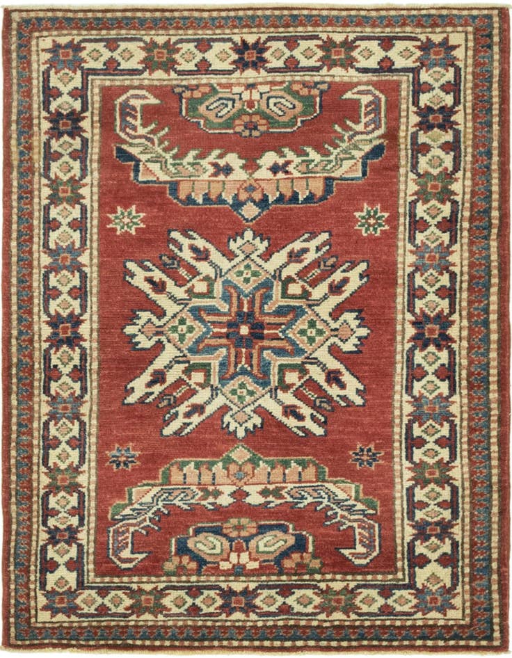 Detail image of 2' 9 x 3' 9 Hand Knotted Kazak Rug