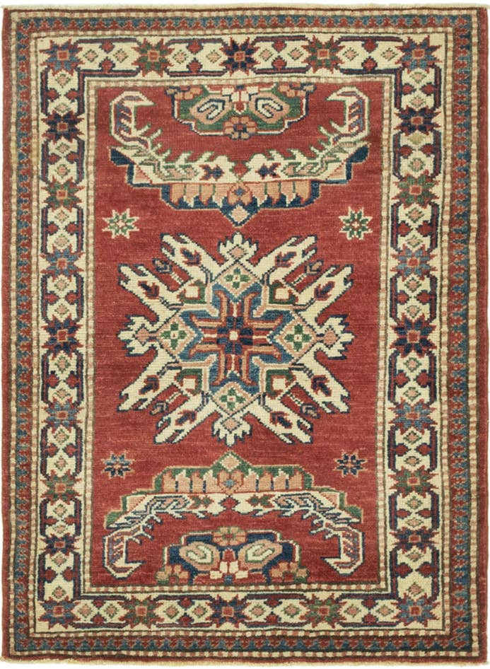 Detail image of 2' 9 x 3' 9 Hand Knotted Kazak Rug