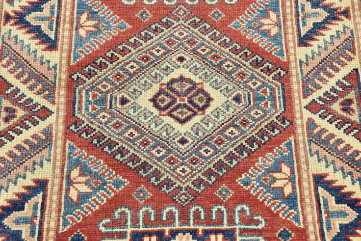 Detail image of 80cm x 125cm anudado a mano Kazak Alfombra