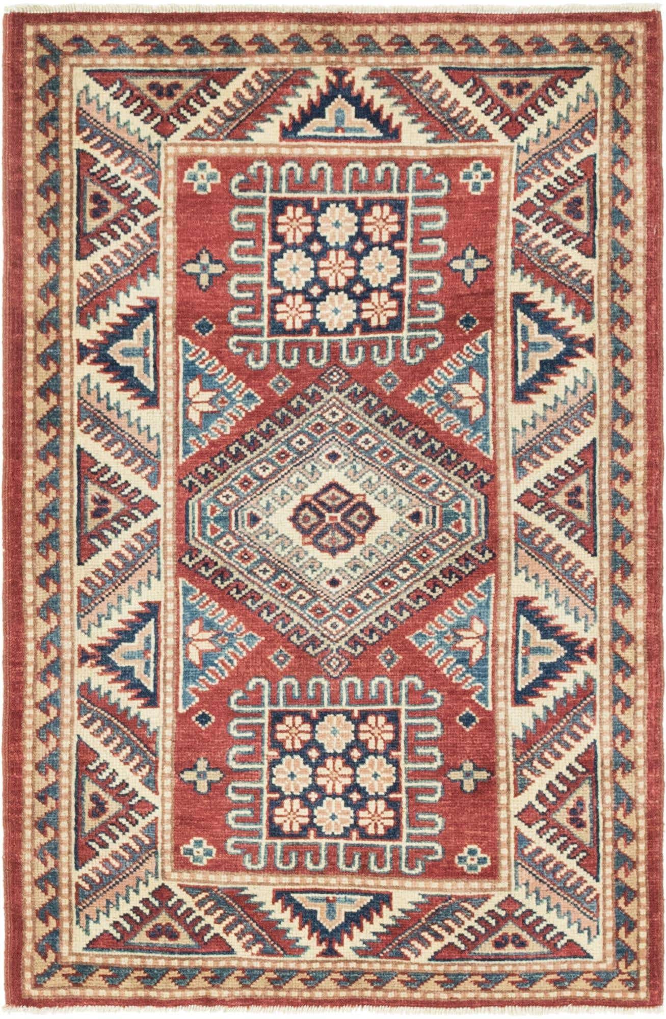 80cm x 125cm anudado a mano Kazak Alfombra