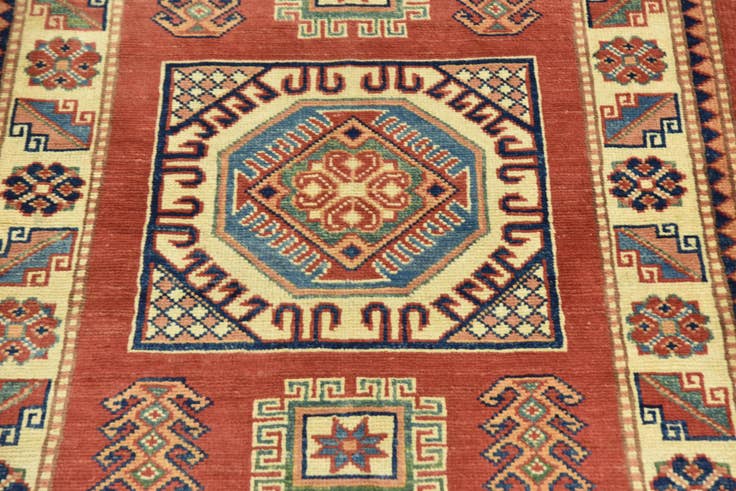 Detail image of 3' 1 x 4' 10 Hand Knotted Kazak Oriental Rug