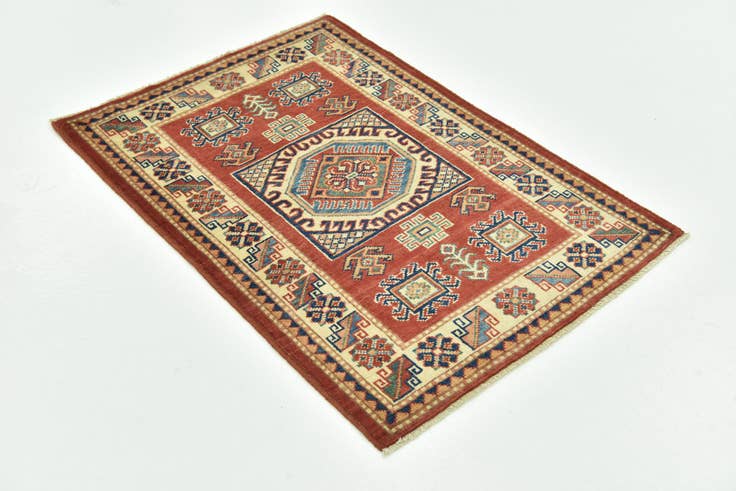 Detail image of 2' 9 x 3' 10 Hand Knotted Kazak Rug