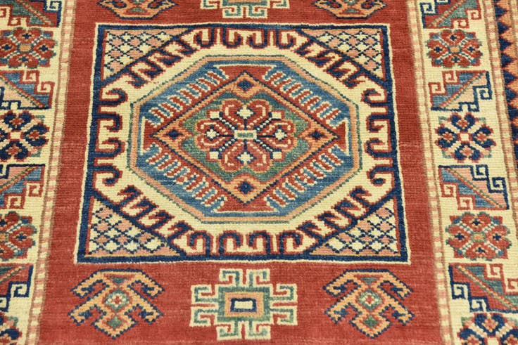 Detail image of 2' 9 x 3' 10 Hand Knotted Kazak Rug
