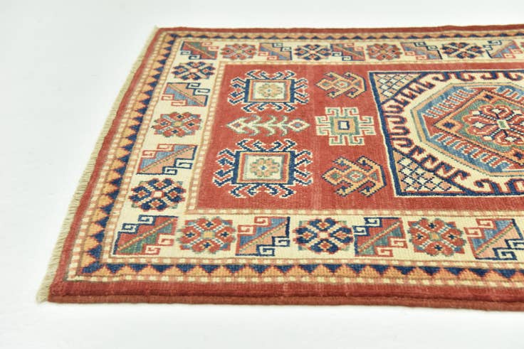 Detail image of 2' 9 x 3' 10 Hand Knotted Kazak Rug