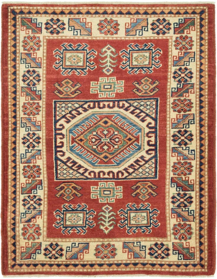 Detail image of 2' 9 x 3' 10 Hand Knotted Kazak Rug