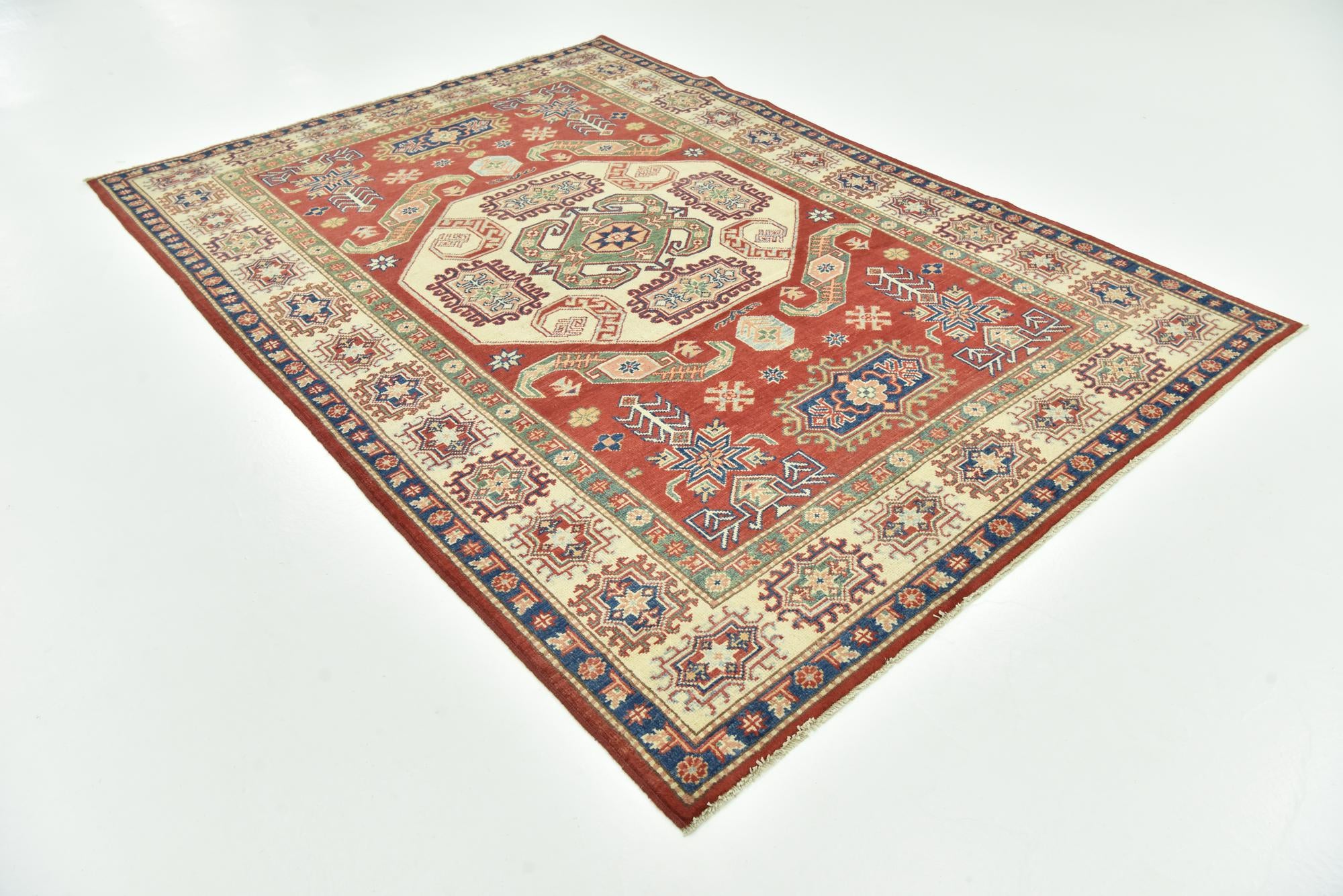 6' 3 x 8' 7 Hand Knotted Kazak Rug
