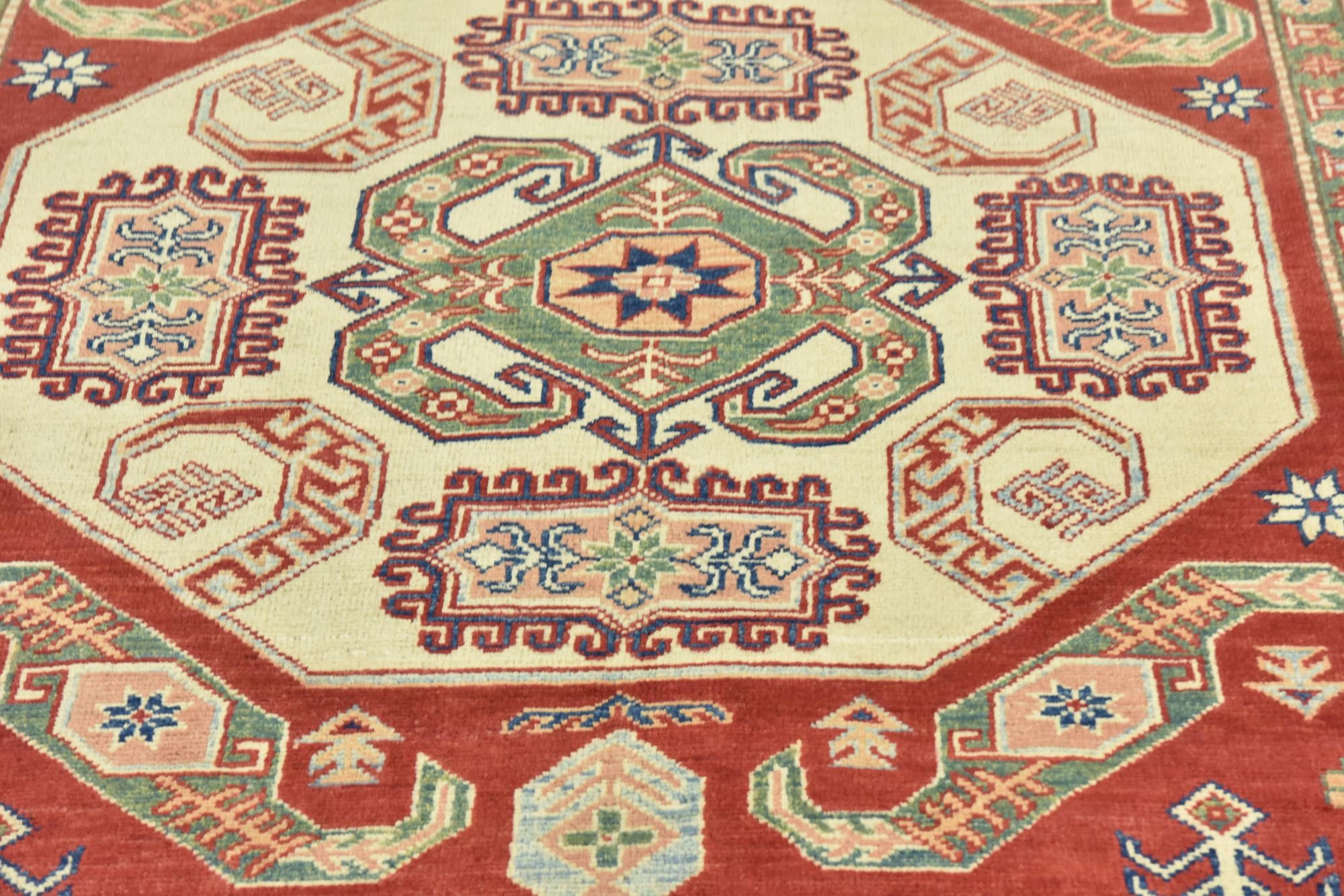 6' 3 x 8' 7 Hand Knotted Kazak Rug