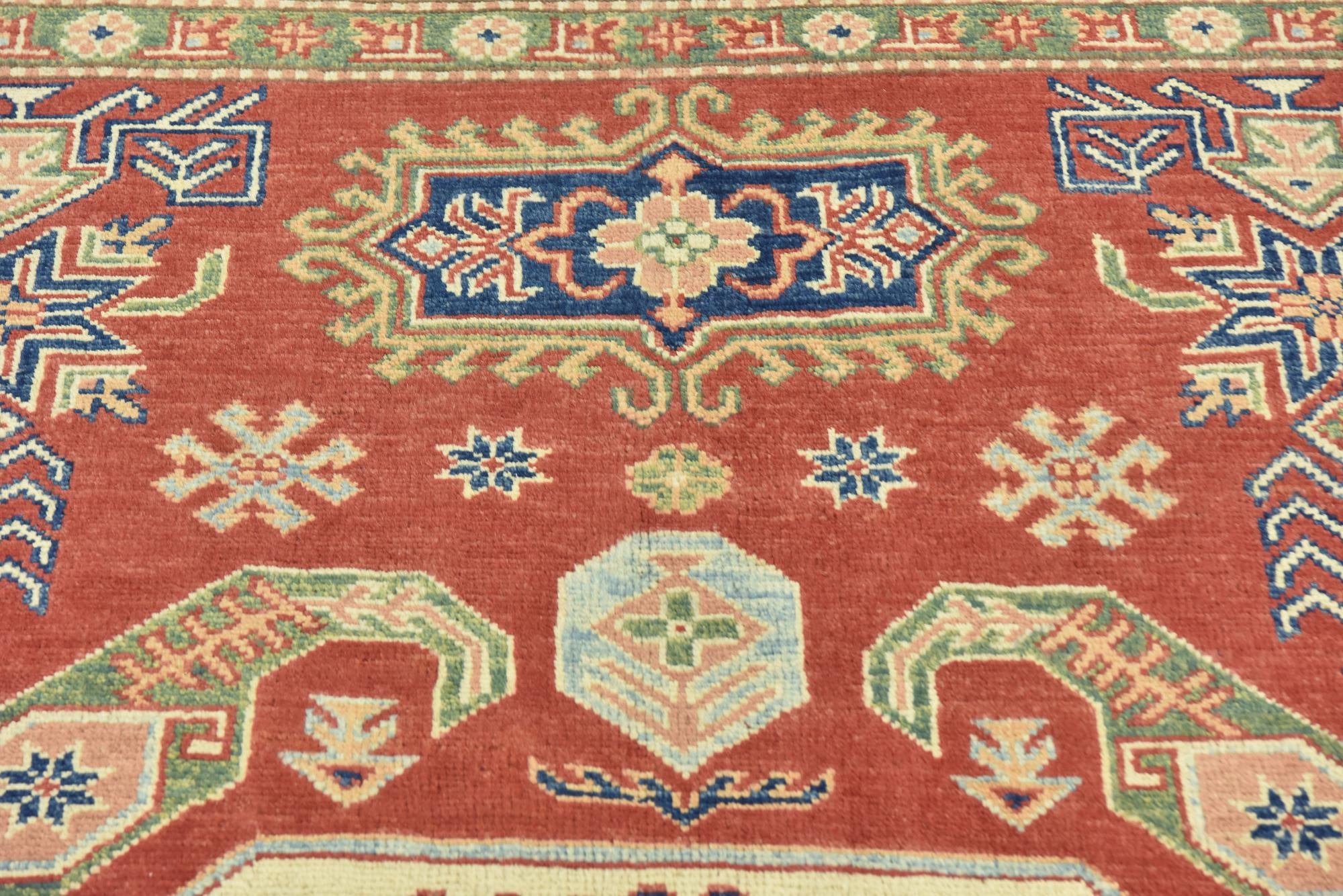 6' 3 x 8' 7 Hand Knotted Kazak Rug