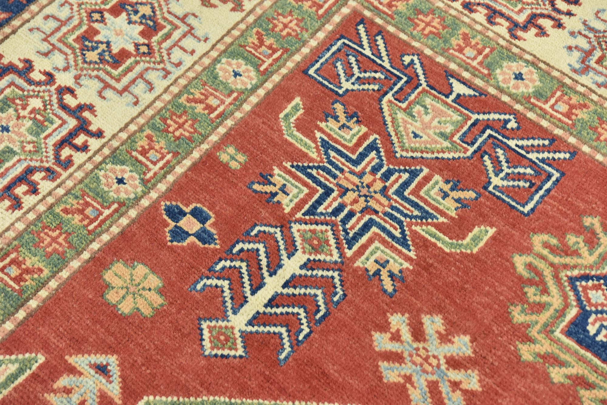 6' 3 x 8' 7 Hand Knotted Kazak Rug