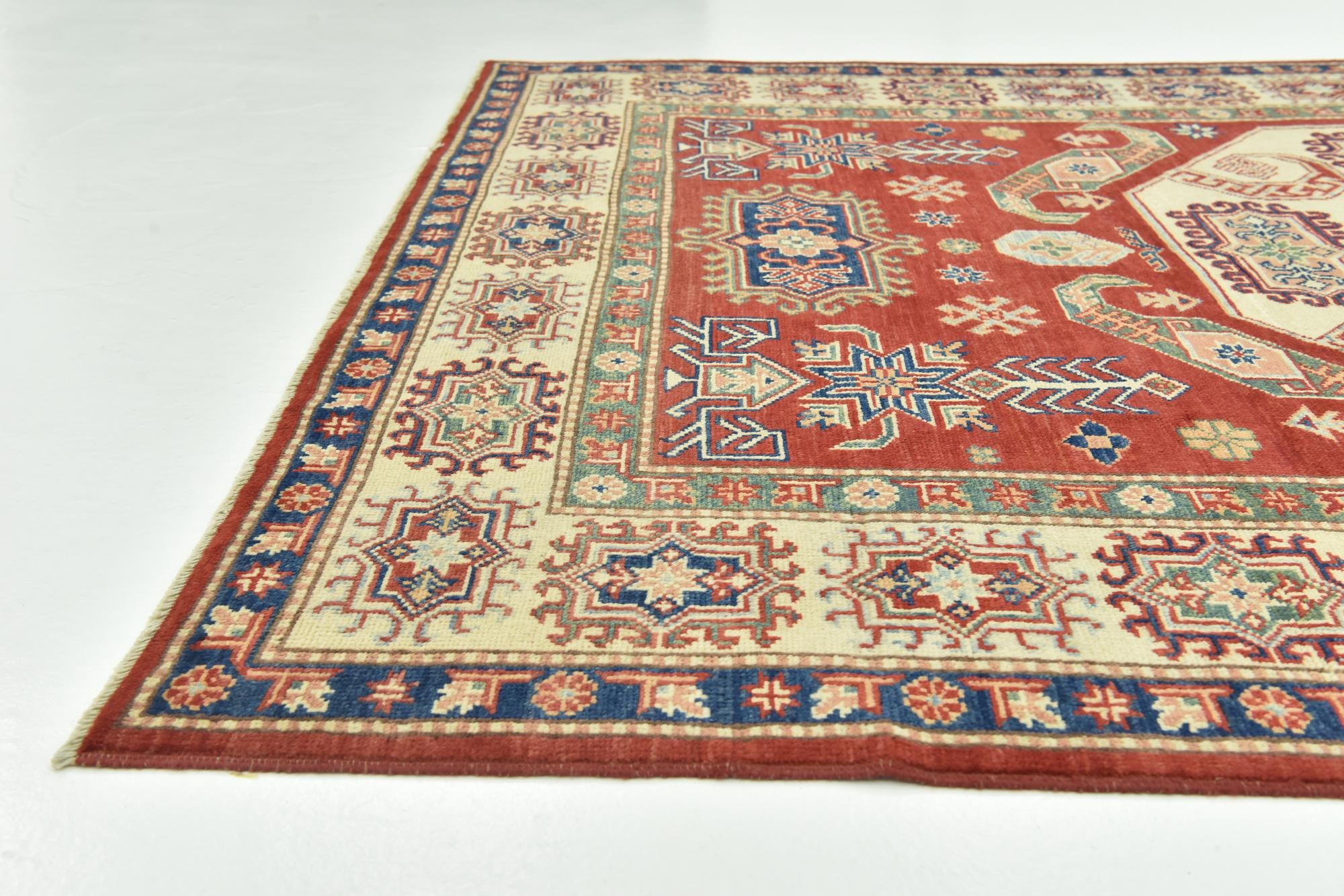 6' 3 x 8' 7 Hand Knotted Kazak Rug