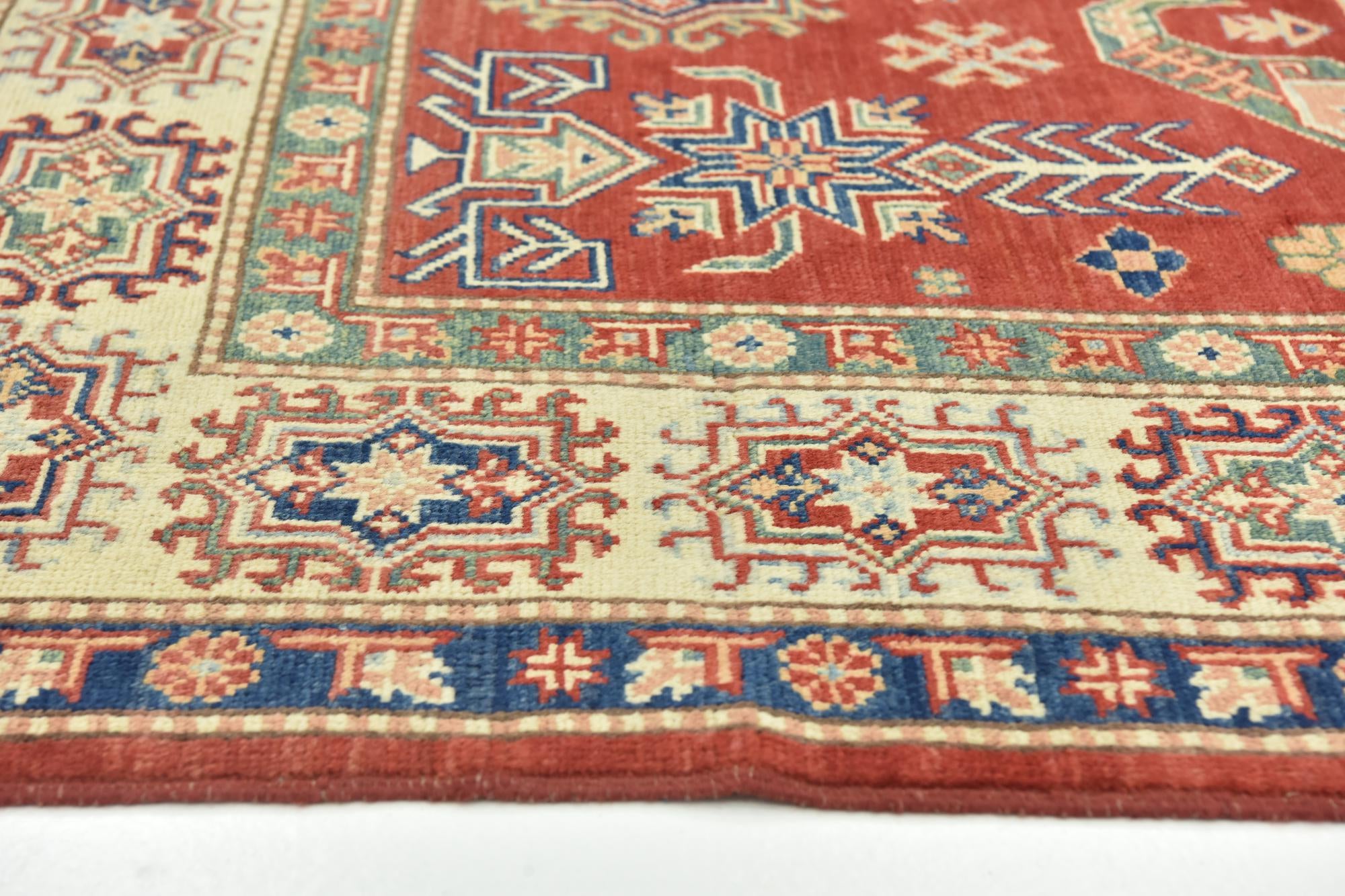 6' 3 x 8' 7 Hand Knotted Kazak Rug