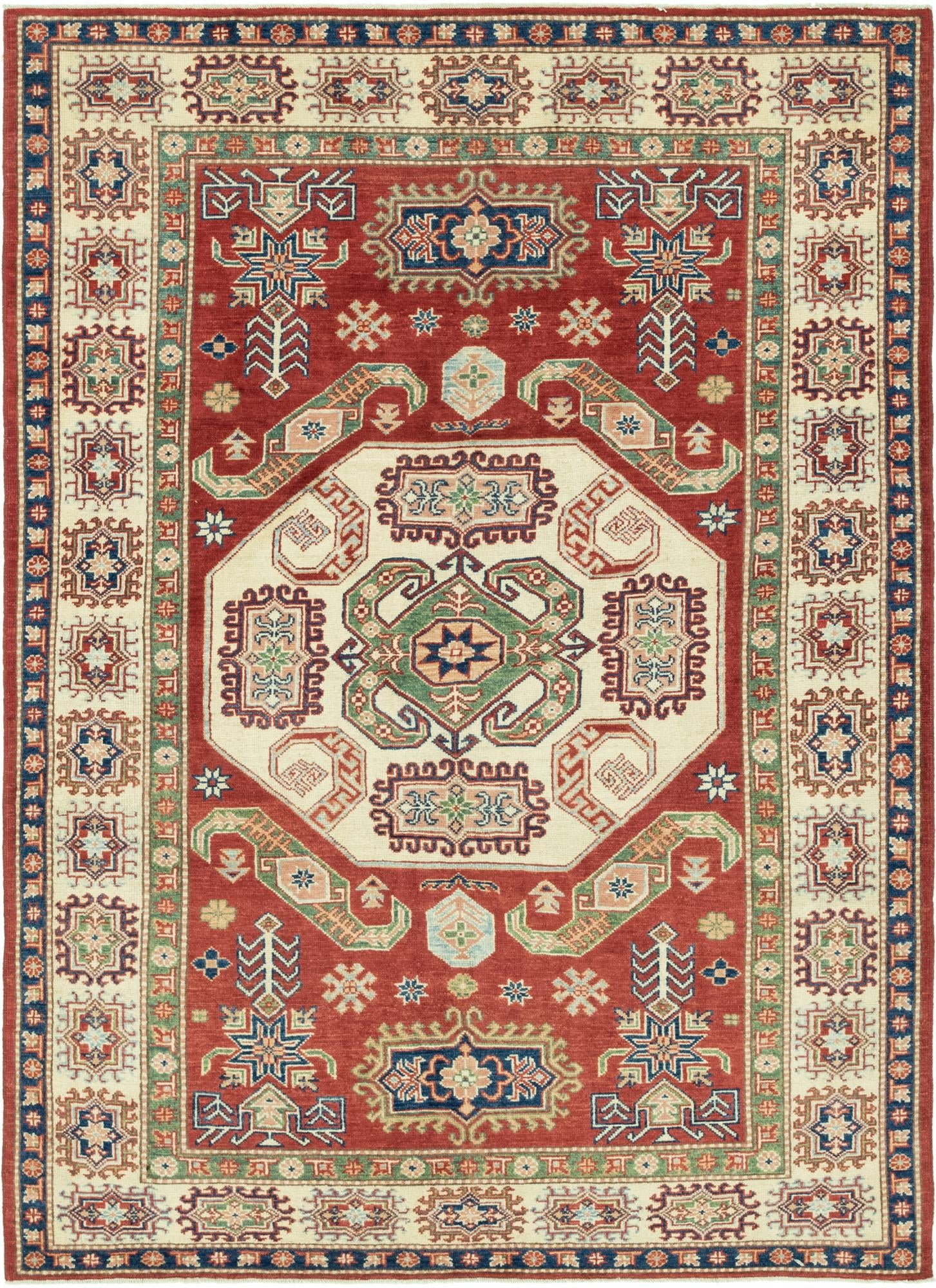 6' 3 x 8' 7 Hand Knotted Kazak Rug