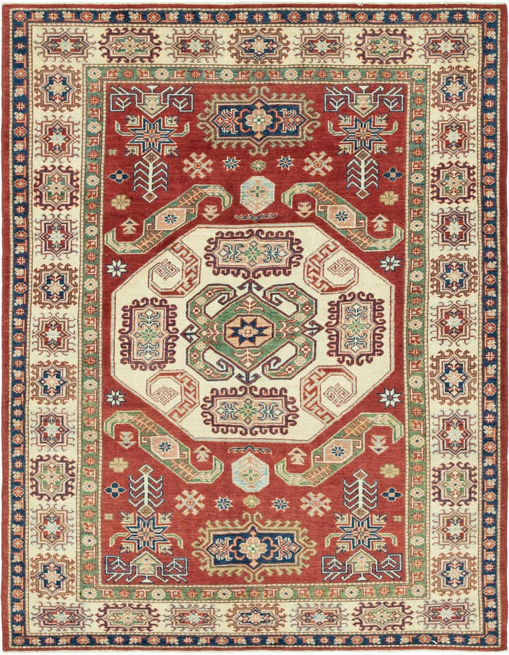 Detail image of 6' 3 x 8' 7 Hand Knotted Kazak Rug