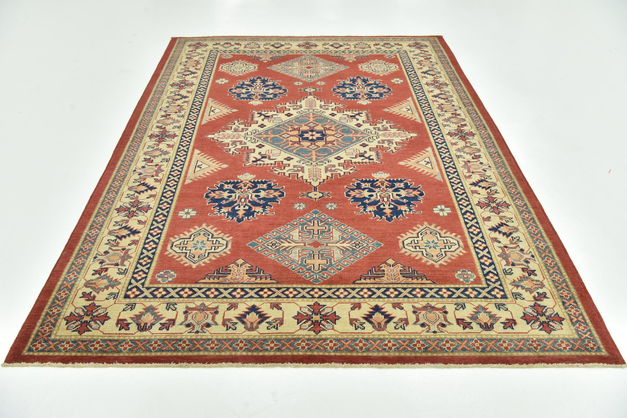 6' 3 x 8' 7 Hand Knotted Kazak Rug