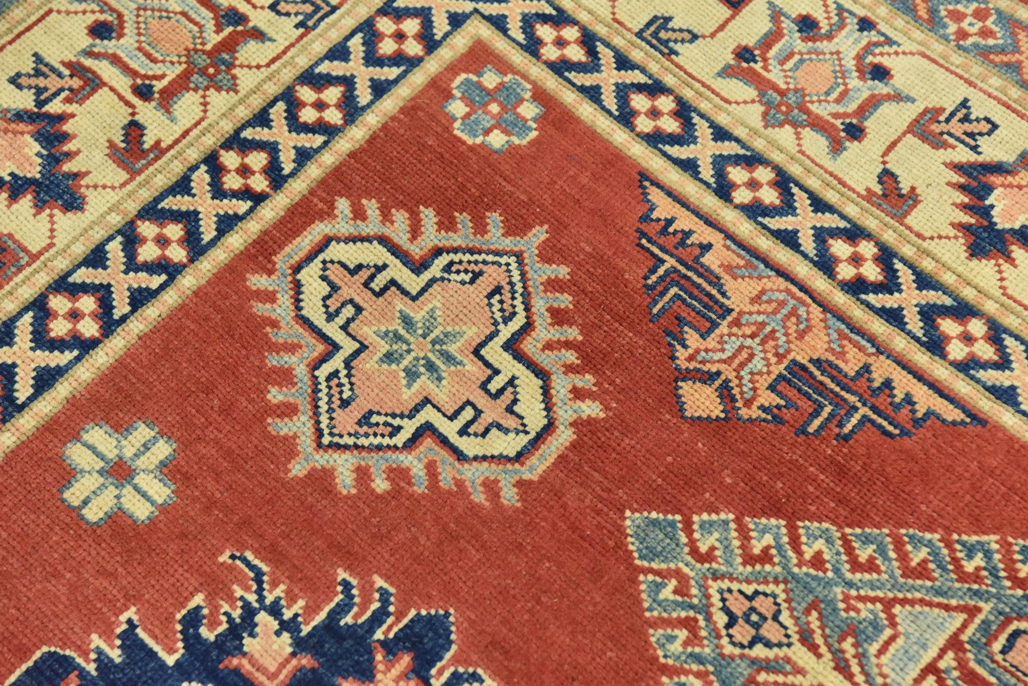 6' 3 x 8' 7 Hand Knotted Kazak Rug