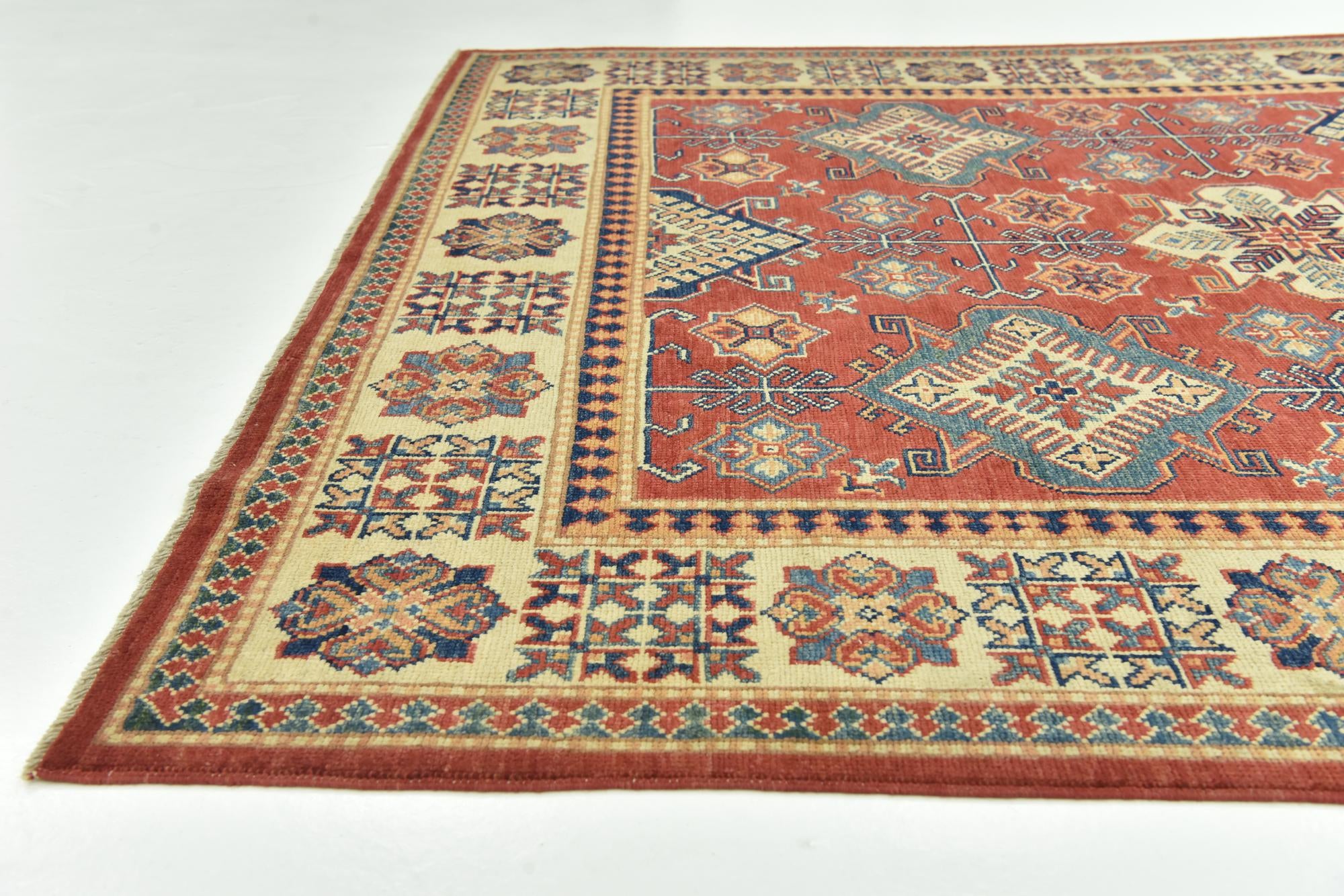 5' 10 x 8' 9 Hand Knotted Kazak Rug