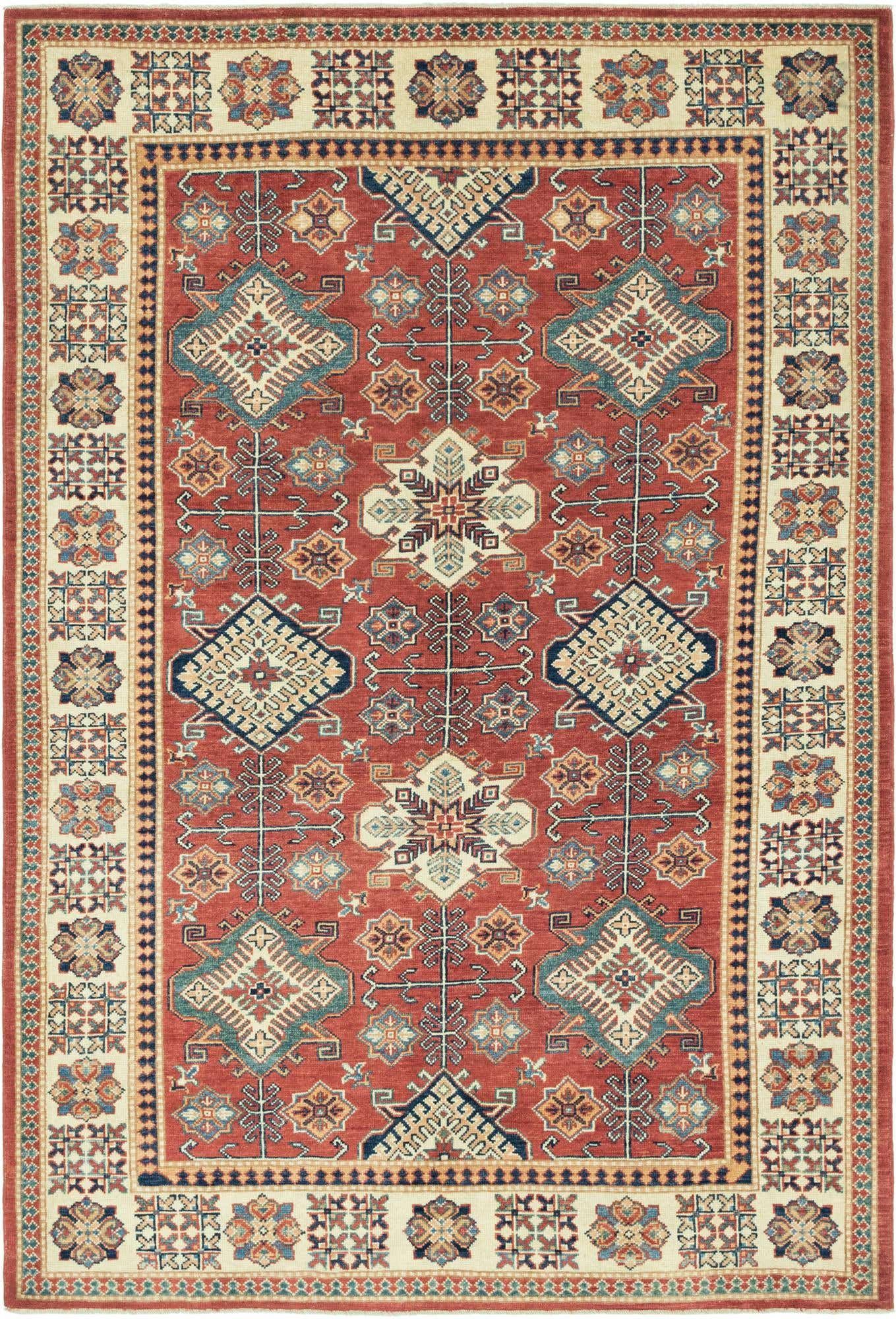 5' 10 x 8' 9 Hand Knotted Kazak Rug