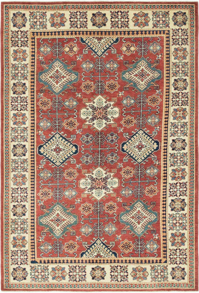 5' 10 x 8' 9 Hand Knotted Kazak Rug