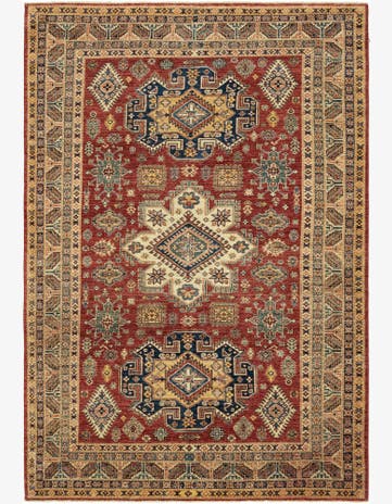 6' 3 x 9' 6 Hand Knotted Kazak Rug