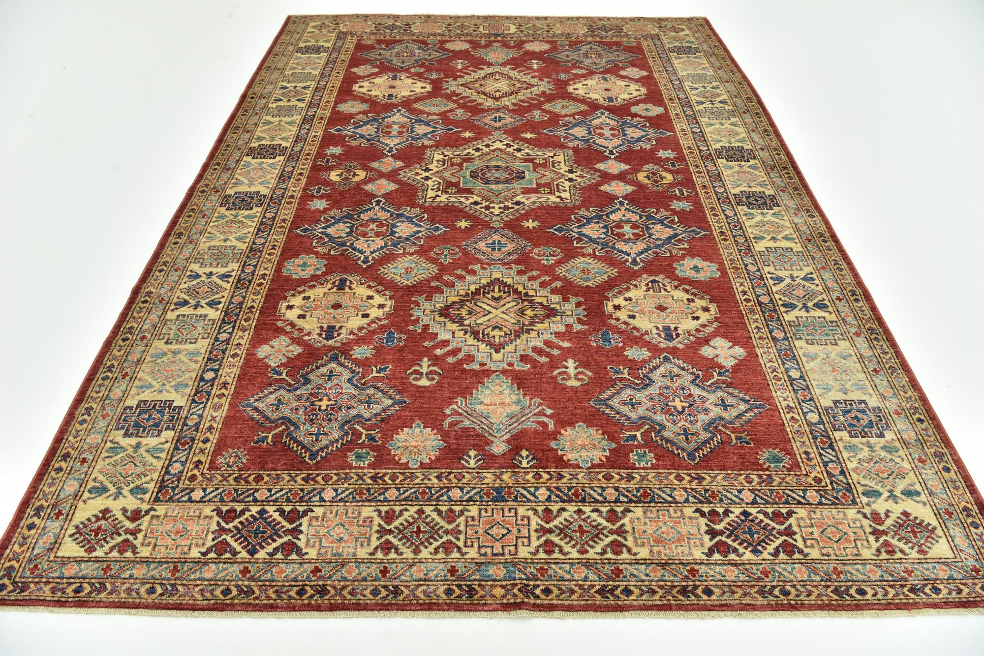 7' 1 x 9' 9 Hand Knotted Kazak Rug