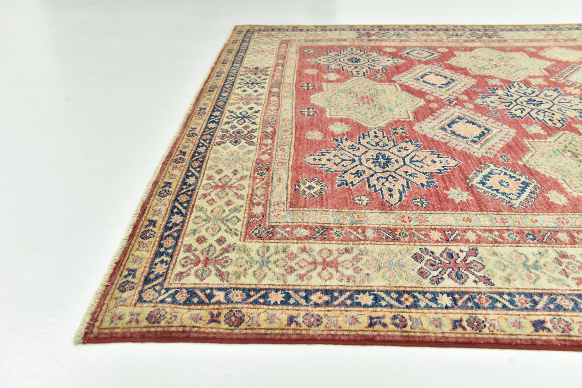 6' 7 x 9' 9 Hand Knotted Kazak Oriental Rug