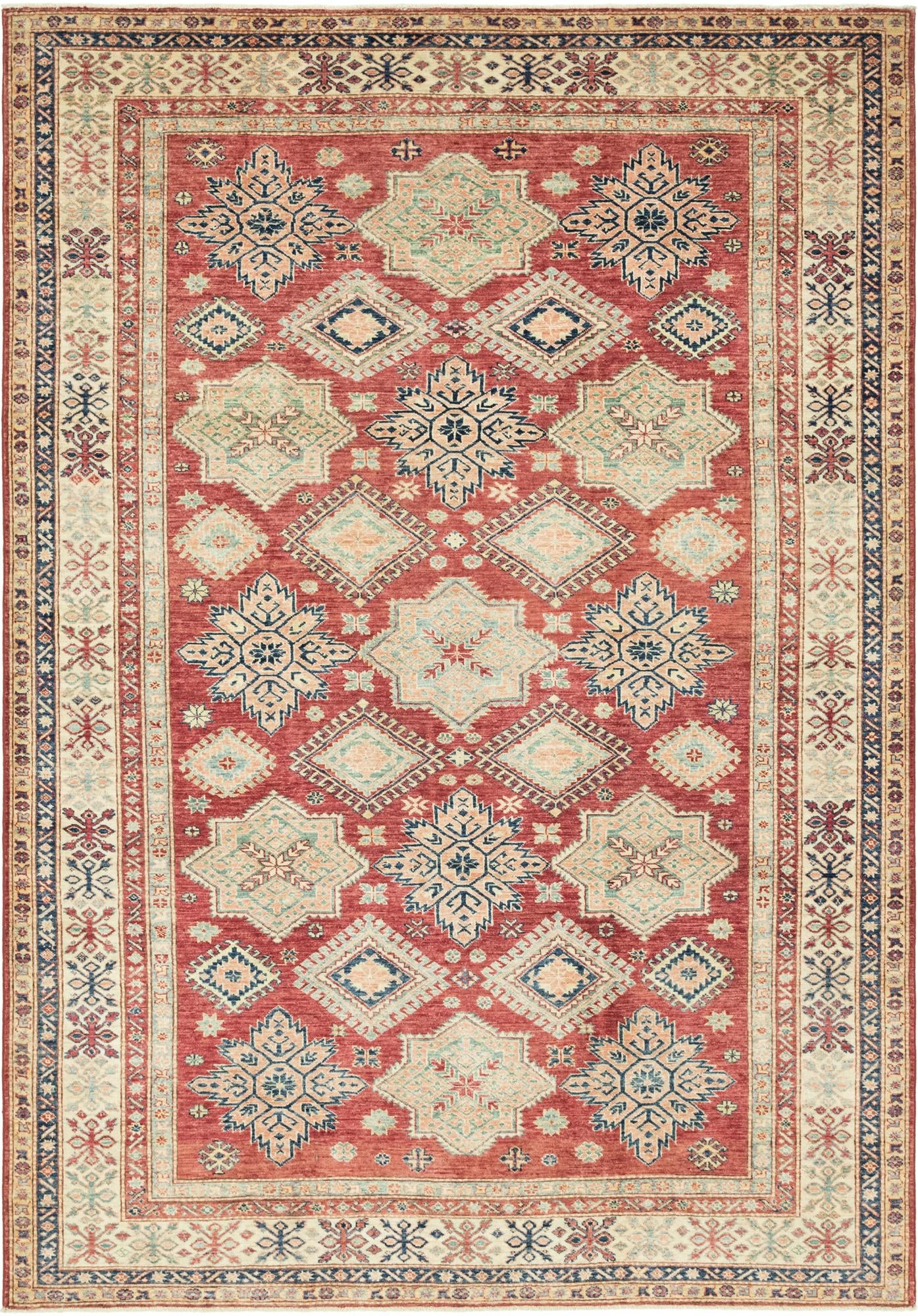 6' 7 x 9' 9 Hand Knotted Kazak Oriental Rug