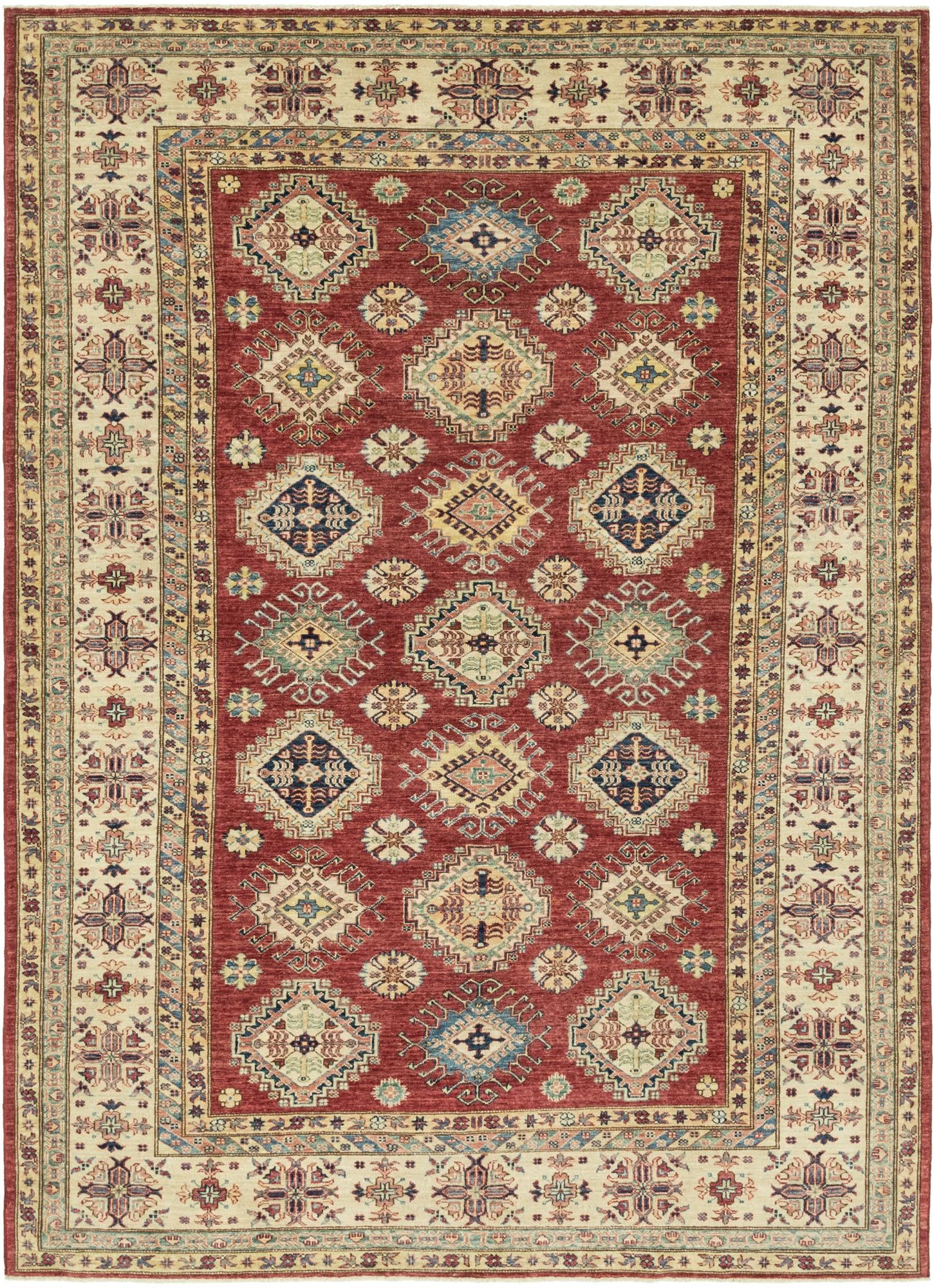 7' x 9' 9 Hand Knotted Kazak Oriental Rug